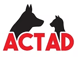 Logo Actad rouge avec deux ombres de chiens