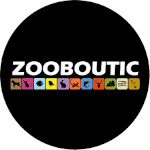 logo blanc sur cercle en fond noir de l'animalerie Zooboutic à Dole